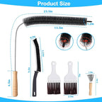 XANGNIER Refrigerator Coil Cleaning Brush Kit,5 Pack Fridge Coil Cleaner Tools Accessories,Sewer Drain Cleaner Brush for Toilet,Sink, Dryer Vent,Pipe,Shower,Appliance,Long Flexible Drain Brush