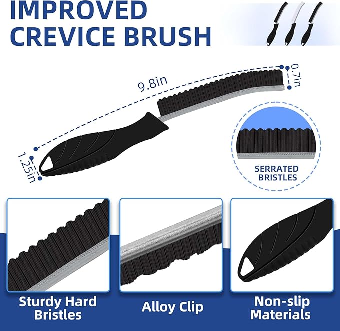 New Serrated Crevice Cleaning Brush, Hard Bristle Cleaning Tools for Household Use, Multifunctional Gap Cleaner Supplies for Kitchen, Bathroom,Toilet, Faucets, Grout, Car, Home Essentials