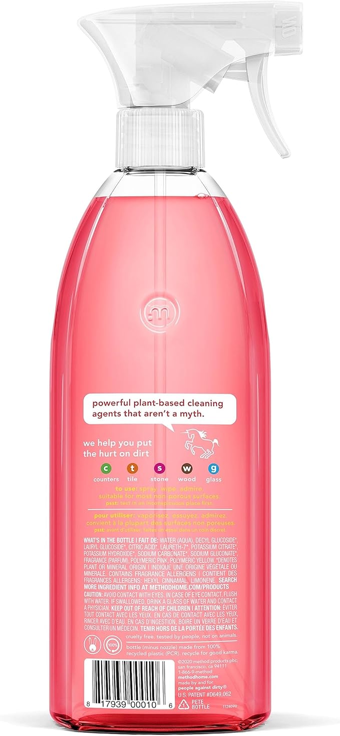 Method All-Purpose Cleaner Variety Pack, Pink Grapefruit, French Lavender, Lime + Sea Salt, 28 Fl Oz each, 3 CT