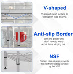 Metal Frame Storage Shelves 5-Tier Wire Shelving NSF Certified Storage Rack Shelf Heavy Duty Storage Shelf with Leveling Feet for Home Kitchen Garage, 12" Dx17 Wx48 H, Chrome