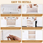 4-Tier Stackable Storage Bins with Lid, 23QT Storage Containers,Clear Foldable Plastic Drawer Storage on Wheels,Closet Organizers and Storage for Living Room,Bedroom,Office,Dorm