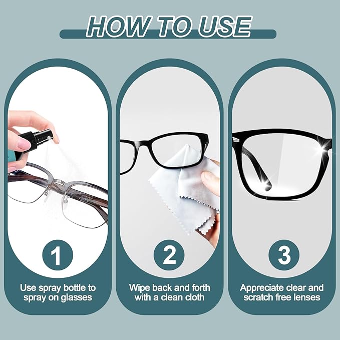 Eyeglass Scratch Remover for Lenses, Eyeglass Cleaner Spray, Glasses Lens Scratch Remover for Eyeglasses, Sunglasses Cleaning Kit (1)
