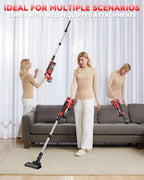 350W Cordless Vacuum Cleaner for Milwaukee M18 Battery, 35kPa Brushless Lightweight Stick Vacuum with 3 Mode Suction, 6 in 1 Stick Vacuum Cleaner with HEPA for Floor, Carpet, Car, Battery Not Included