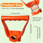 Labor-Saving Handle Tool for Lawn Leveling Rake Ergonomic Back-Saving Attachment for Garden Tools Universal Weed Eater Handle Replacement for Snow Shovels, Rakes, Lawn Trimmers, Orange
