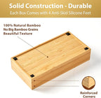 Umilife Bamboo Kitchen Utensils Organizer, Extra High Silverware Drawer Holder, Flatware Cutlery Storage Box, Multi-Use Drawer Divider in Office, Bathroom, Pantry - 12"x6"x2.5" (Set of 2)