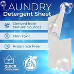 Gull Living Travel Laundry Detergent Sheets Unscented - 10 Loads - Dissolves Quickly, Removes Stains & Odors - Laundry Sheets Detergent