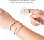 Shinery Illuminating Pom Tarnish Eraser - Formula-Free Sterling Silver Polisher, Non-Toxic Jewelry Cleaner Cloth Alternative, Chic Storage Jar, Safe All Metals