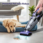 Pet Hair Handheld Vacuum Cordless: 20000PA High Power Car Vacuum with Motorized Brush and LED Light, Rechargeable Hand Held Vacuum Cleaner with Reusable Filter for Car, Home, Office & Pet, Purple