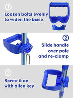 Garden Shovel Handle Attachment, Labor Saving Tool Grip for Back Saver, Work with Garden Shovels, Snow Shovels, Rakes, D Grip Ergonomic Handle Replacement, Blue