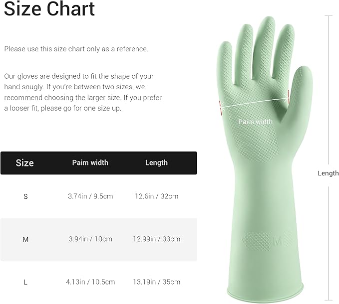 ThxToms 4 Pairs Reusable Rubber Gloves, 13" Natural Latex, 10mil Thick Heavy Duty Dishwashing & Cleaning Gloves, Non-Slip Grip, Multi-Color, Ideal for Kitchen, Bathroom, Car, & Garden Cleaning, Medium