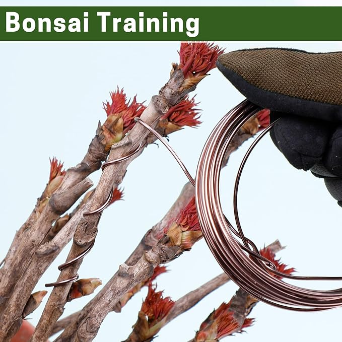Bonsai Training Wire Set of 4, Total 128 Feet (32 Feet Each Size) 3 Size - 1.0MM, 1.5MM, 2.0MM, Corrosion and Rust Resistant (with Bonsai Wire Cutter)