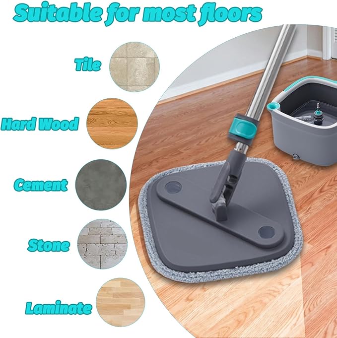 8 Pack Microfiber Mop Head Replacement, Compatible with True & Tidy SPIN-800 TrueClean Mop M16 Spin Mop，Square Microfiber Mop Pads Fit for Most Square Spin M16 Mop