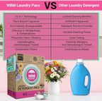 WBM Laundry Detergent Pods, Spring Fragrance Scent, 128 Count - HE Concentrated Laundry Pods With 10x Ultrapower Cleaning and 4D Laundry Stain Remover