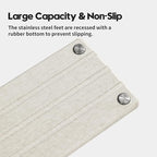 Quick Dry Bathroom Tray & Kitchen Sink Organizer, Water Absorbing Countertop Sponge Holder Soap Dish, Diatomaceous Earth Stone Vanity Dispenser Toothbrush Bottle, Gray Beige, 10" x 4"