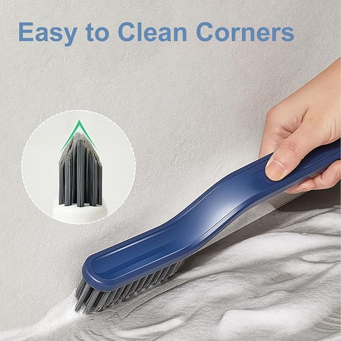 Crevice Cleaning Brush,Spring Cleaning 0rganization Multifunctional Grout Cleaning Supplies, Cleaning Tools for Household, Kitchen, Bathroom, Window, Vehicle, Faucets, Toilet (Blue)
