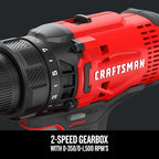 CRAFTSMAN V20 Cordless Drill/Driver Kit, 1/2 inch, Battery and Charger Included (CMCD700C1)