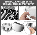 Bonsai Soil Sifter Set for Gardening - Soil Sieve with 5 Interchangeable Mesh (1mm, 3mm, 5mm, 7mm, 9mm), Garden Sifting Screen for Dirt, Sand, Rock, Filtration, Compost and Bonsai