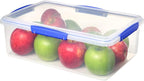 Sistema KLIP IT Food Storage Container, 7 L, Airtight & Stackable, BPA-Free, Clear with Blue Clips