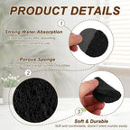 uxcell 10Pcs Cellulose Sponges, Round Kitchen Clean Sponges Non-Scratch Compressed Dish Scrubber for Kitchen Household Cookware Bathroom Cleaning & DIY, Black