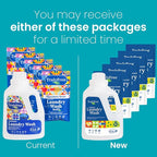 Natural Laundry Detergent for Sensitive Skin | Eco Friendly, Plant Based, Baby Clothes Safe | Clean & Easy Powder to Liquid, 5 Pack Detergent + 1 Refillable Jug | Signature Scent 250 Loads