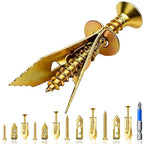 81 Pcs Self Drilling Drywall Anchors with Screws, Upgraded 4 Sizes No-Drill Expansion Anchors and Screws for Heavy Duty, Holds 100Lbs for Wall Decors, TV, Cabinets, Curtains, Includes PH2 Bit