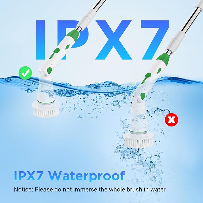 Electric Spin Scrubber, 2024 New Bathroom Cleaner, Power Shower Cleaning Brush with Extendable Handle & 4 Brush Heads, Shower Scrubber for Bathtub Tile Grout Kitchen Window and Floor
