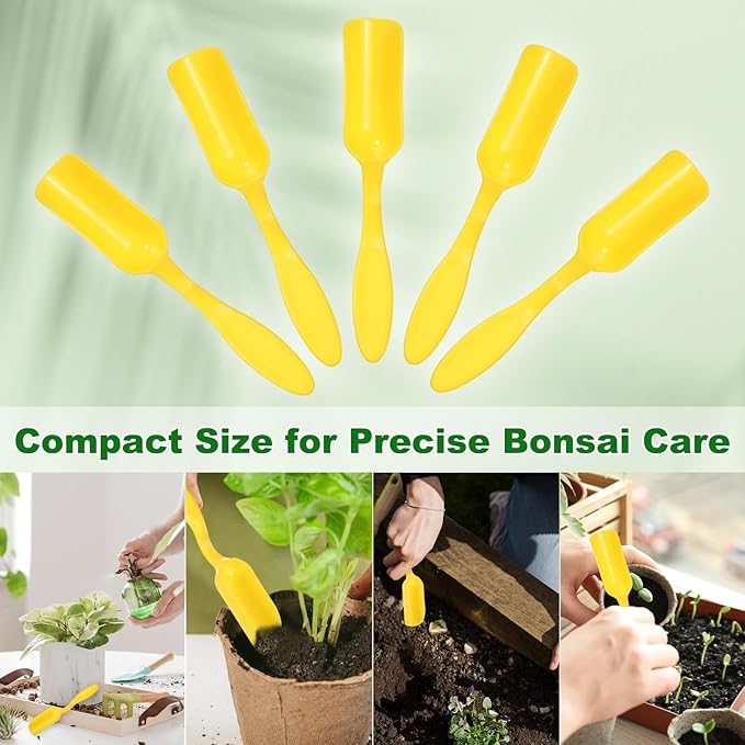 20-Pack Mini Gardening Shovel Spoons, Plastic Garden Soil Scoops for Cultivation Digging Transplanting/Flower Planting/Plant Succulent, Colorful Small Gardening Tools [Yellow]