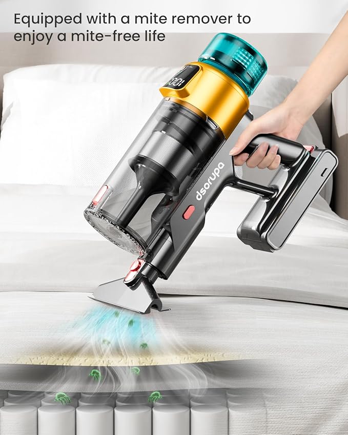 Cordless Vacuum Cleaner, 580W 48KPA 70Mins Vacuum Cleaners for Home, Stick Vacuum with Charging Dock Station, Anti-Tangle Wireless Vacumm, Rechargeable Cordless Vacuum for Pet Hair/Carpet/Hard Floor