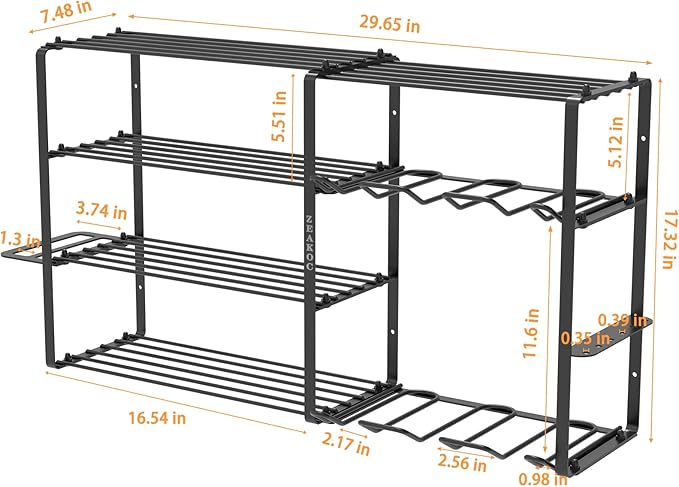 Power Tool Organizer Wall Mount, Heavy Duty Cordless Tool Storage Drill Rack, 5 Layers Garage Organization Tool Shelf with Tool Holder, Birthday Christmas Gift for Men Husband Dad Father