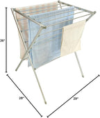 Premium Aluminum Foldable Laundry Rack for Air Drying Clothing, Towels and Linens, Easy Assembly, Energy Saving, 12 Rails, Conveniently 36 Inches Tall