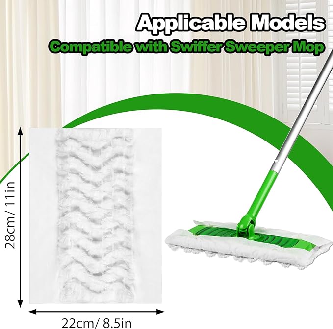 46-Pack Dry Sweeping Cloths for Swiffer Sweeper Heavy Duty Mop Pad Refills, Unscented, Cleaning Floors and Allergens, Strong Adsorption