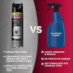 Weiman Stainless Steel Cleaner & Polish Streak-Free Shine - For Refrigerators, Oven, Dishwasher, Stove - 2 Pack Aerosol Spray with Microfiber Cloth Included