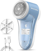 BEAUTURAL Fabric Shaver, Rechargeable Lint Remover for Clothes, Electric Lint Shaver with 6-Leaf Blades, Sweater Shavers to Fuzz, Lint Balls, Pillings, Bobbles for Clothes and Furniture