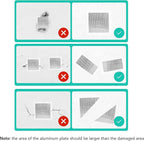 Drywall Repair Kit, 4Inch Drywall Patch Kit Self Adhesive Aluminum Plasterboard Wall Patches Quick Fix Plaster Wall with Scraper for Plaster Roof Drywall Crack Repair (9Pcs Kit)