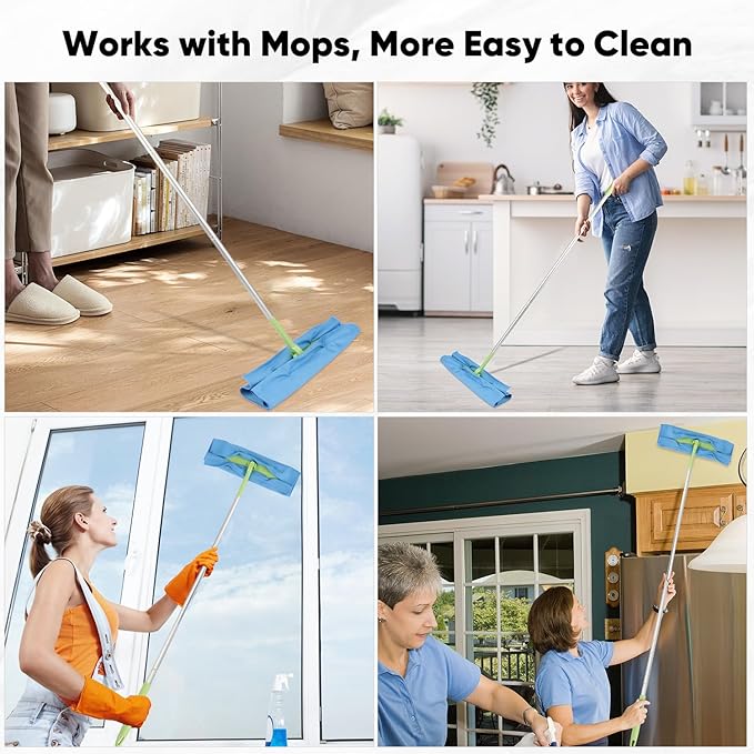 HOMEXCEL Microfiber Glass Cleaning Cloth 12 PK, Lint Free Streak Free, Reusable Cleaning Cloth for Cleaning Windows, Glasses, Mirrors, Screens, Stainless Steel, and More Blue-12”×12”