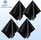 Frienda 12 Pack Large Microfiber Glass Cleaning Cloths 12 x 12 Inch Oversized Eyeglass Sunglasses Cleaning Cloths for Electronics Glasses Screens and Lenses(