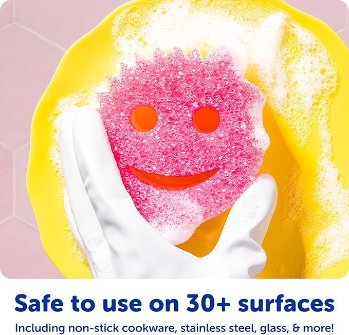 Scrub Daddy 6 Scrub Mommy Kitchen Sponges & 1 Daddy Caddy Sponge Holder - Scratch-Free for Dishes & Multipurpose Cleaning - BPA Free & Made with Polymer Foam - Stain & Odor Resistant