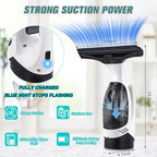 Window Vacuum Squeegee Cordless, Rechargeable Window Vac with Spray/Squeegee/Vacuum, Electric Cleaning Tool for Windows, Tiles, Mirror, Countertop, Car Windshield, Glass, Shower Wall