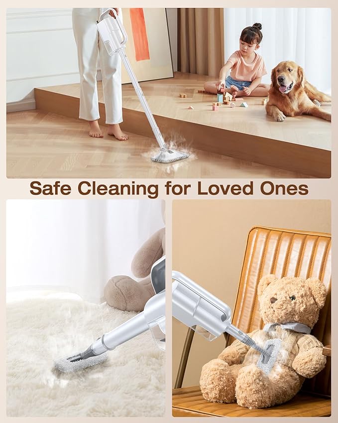 LABIGO 10-in-1 Steam Mop with Detachable Handheld Steamer, 350ml Tank, 10s Heat-Up, 248°F Steam Cleaner, 2-Level Control and Swivel Head for Floors, Carpets, Tiles - Lightweight and Multi-Surface