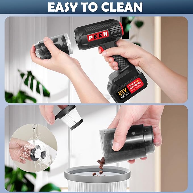 Handheld Vacuum for Home, Cordless Portable Vacuum Cleaner, Rechargeable with 60 Mins Max Runtime, High Power Vacuum for Car, Office, Pet Hair, Gap Cleaning