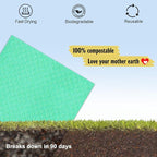 Swedish Dish Cloths - 10 Pack Reusable Kitchen Dishcloths - Ultra Absorbent Dish Towels for Washing Dishes - Cellulose Sponge Cloth Cleaning Rag - Assorted