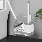 2 Pack Toilet Brush and Plunger Set, 3 in 1 Toilet Bowl Brush and Holder with Crevice Cleaning Brush Wall Mounted Household Bathroom Cleaning Tools Combo(2)