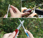 12" Hori Hori Garden Knife (Right Serrated Blade) with Free Diamond Sharpening Rod, Ideal Gardening Digging Landscaping Weeding Tool, with Thick Sheath and a Fine Gift Box