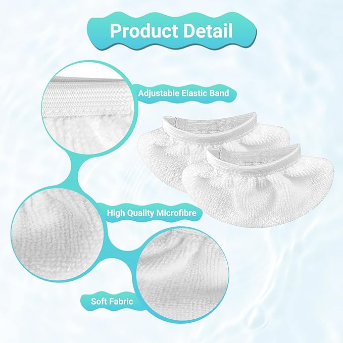 8 Pack Steam Mop Pads for Handheld Steam Cleaner, Compatible with Bissell Steam Shot, Wagner, PurSteam, McCulloch, Dupray, Comforday Steam Cleaner, Universal Washable Steam Cleaner Accessories