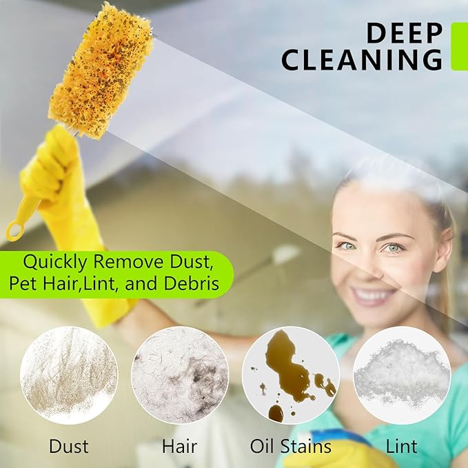 20 Pack Duster Refill for Swiffer,360 Heavy Duty Furniture Duster Refills, Disposable Multi-Surface Microfiber Feather Duster Kit with 1 Handle