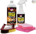 Quick 'n Brite Fireplace Cleaning Kit – Includes 16 oz Fireplace Glass Cleaner, 32 oz Gel Fireplace Cleaner, Scrub Brush, Sponge and Microfiber Towel