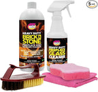 Quick 'n Brite Fireplace Cleaning Kit – Includes 16 oz Fireplace Glass Cleaner, 32 oz Gel Fireplace Cleaner, Scrub Brush, Sponge and Microfiber Towel