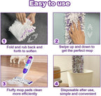 30 Count Mop Pad Refills, Compatible with Swiffer PowerMop Multi-Surface Mop, Absorbent Cleaning Pads for Hardwood, Tile & Laminate Floors