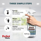 Glass Cleaner 16 oz - All Purpose Cleaning Spray for Glass Doors & Windows, Mirrors & Chrome Surfaces - Glasses Spray Helps Remove Smudges, Fingerprints, Rain Spots & Oil - Glass Cleaners