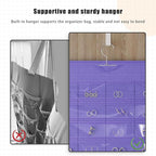1 Pack Hanging Jewelry Organizer 80-Pocket Dual-sided Jewelry Storage for Earring Necklace Bracelet Ring Travel Holder, Purple